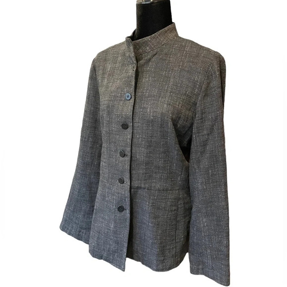 Eileen Fisher Linen Blend Lightweight Jacket - Picture 1 of 8
